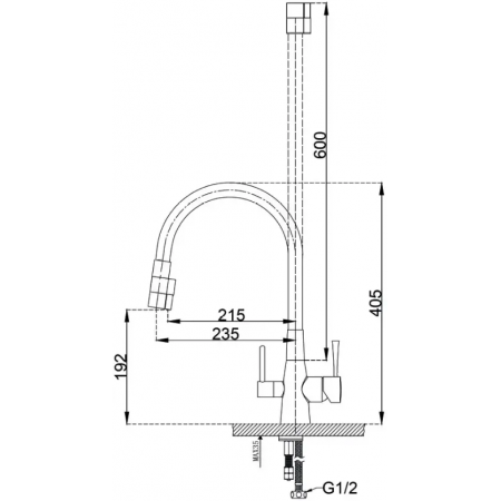 Кухонный смеситель Fabiano FKM 31.21 Black Steel A-30